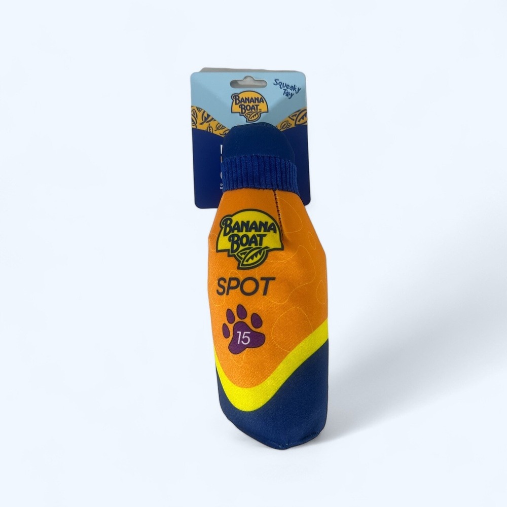 Banana Boat Sunscreen Floating Fetch Squeaky Dog Toy